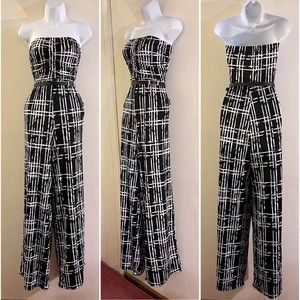 Strapless Wide Leg Jumpsuit
